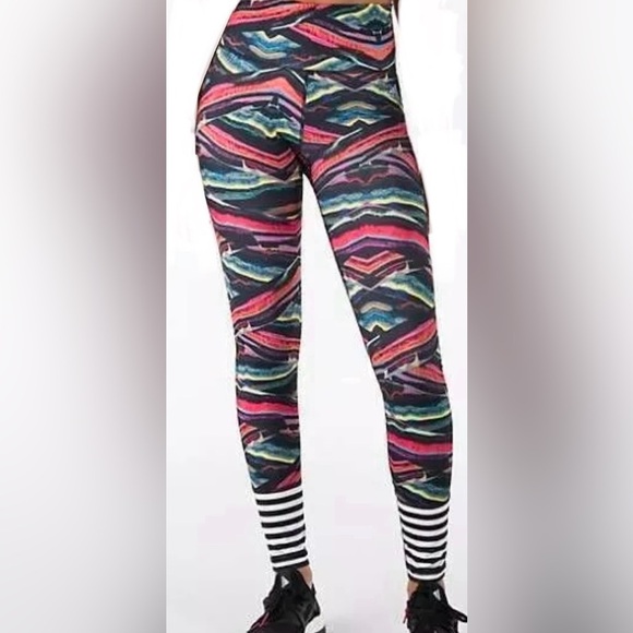 Adidas Womens Training High Rise Multi Color Leggings - Picture 2 of 10